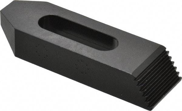 TE-CO - 1/2" Stud, Steel, Plain Strap Clamp - 1-5/16" Travel, 4" OAL x 1-1/4" Wide x 3/4" High, Black Oxide Finish, Tapered Nose - Industrial Tool & Supply