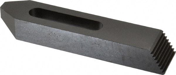TE-CO - 1/2" Stud, Steel, Plain Strap Clamp - 2-1/16" Travel, 6" OAL x 1-1/4" Wide x 7/8" High, Black Oxide Finish, Tapered Nose - Industrial Tool & Supply