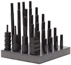 Gibraltar - 38 Piece, 5/8-11 Stud, 13/16" T Slot, T Nut & Stud Kit - 1-1/4" T-Slot Nut Width, 3, 4, 5, 6, 7, 8" Stud Lengths - Industrial Tool & Supply