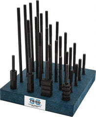 TE-CO - 38 Piece, 5/16-18 Stud, 3/8" T Slot, T Nut & Stud Kit - 5/8" T-Slot Nut Width, 3, 4, 5, 6, 7, 8" Stud Lengths - Industrial Tool & Supply
