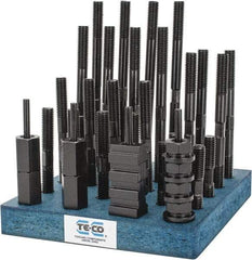 TE-CO - 38 Piece, 1/2-13 Stud, 9/16" T Slot, T Nut & Stud Kit - 7/8" T-Slot Nut Width, 3, 4, 5, 6, 7, 8" Stud Lengths - Industrial Tool & Supply