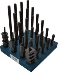 TE-CO - 38 Piece, 1/2-13 Stud, 5/8" T Slot, T Nut & Stud Kit - 1" T-Slot Nut Width, 3, 4, 5, 6, 7, 8" Stud Lengths - Industrial Tool & Supply