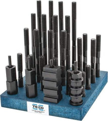 TE-CO - 38 Piece, 1/2-13 Stud, 11/16" T Slot, T Nut & Stud Kit - 1-1/8" T-Slot Nut Width, 3, 4, 5, 6, 7, 8" Stud Lengths - Industrial Tool & Supply