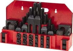Value Collection - 52 Piece Fixturing Step Block & Clamp Set with 1" Step Block, 9/16" T-Slot, 1/2-13 Stud Thread - 7/8" Nut Width, 3, 4, 5, 6, 7 & 8" Stud Lengths - Industrial Tool & Supply