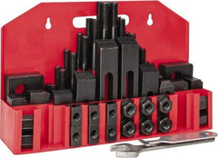 Value Collection - 52 Piece Fixturing Step Block & Clamp Set with 1" Step Block, 5/8" T-Slot, 1/2-13 Stud Thread - 1" Nut Width, 3, 4, 5, 6, 7 & 8" Stud Lengths - Industrial Tool & Supply