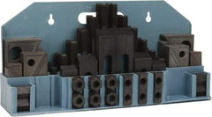 Value Collection - 52 Piece Fixturing Step Block & Clamp Set with 1" Step Block, 11/16" T-Slot, 5/8-11 Stud Thread - 1-1/8" Nut Width, 3, 4, 5, 6, 7 & 8" Stud Lengths - Industrial Tool & Supply