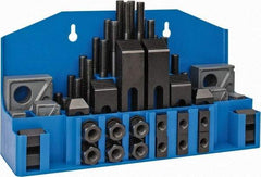 TE-CO - 52 Piece Fixturing Step Block & Clamp Set with 1" Step Block, 5/8" T-Slot, 1/2-13 Stud Thread - 1" Nut Width, 3, 4, 5, 6, 7 & 8" Stud Lengths - Industrial Tool & Supply
