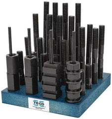 TE-CO - 41 Piece, 5/8-11 Stud, T Nut & Stud Kit - 3, 4, 5, 6, 7, 8" Stud Lengths - Industrial Tool & Supply