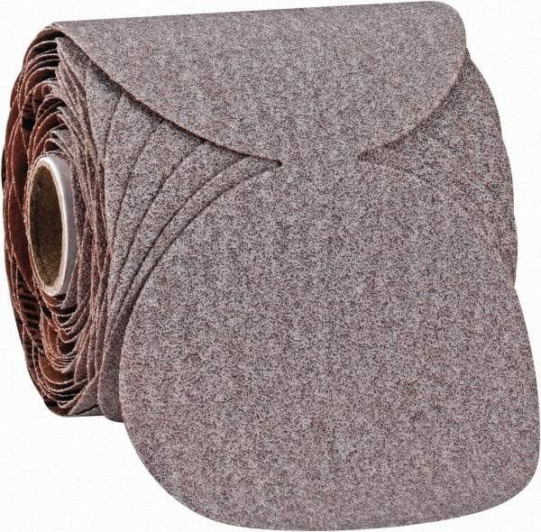 Norton - 3-1/2" Diam, 80 Grit Aluminum Oxide Adhesive PSA Disc - Coarse Grade, Natural, B Weighted Backing, Flexible - Industrial Tool & Supply