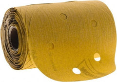 Norton - 5" Diam, 180 Grit Aluminum Oxide Adhesive PSA Disc - Fine Grade, Gold, C Weighted Backing, Flexible - Industrial Tool & Supply
