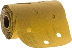 Norton - 5" Diam, 240 Grit Aluminum Oxide Adhesive PSA Disc - Very Fine Grade, Gold, C Weighted Backing, Flexible - Industrial Tool & Supply