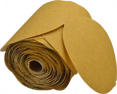 Norton - 6" Diam, 60 Grit Aluminum Oxide Adhesive PSA Disc - Coarse Grade, Gold, C Weighted Backing, Flexible - Industrial Tool & Supply