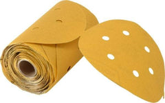 Norton - 6" Diam, 180 Grit Aluminum Oxide Adhesive PSA Disc - Fine Grade, Gold, C Weighted Backing, Flexible - Industrial Tool & Supply