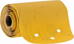 Norton - 6" Diam, 220 Grit Aluminum Oxide Adhesive PSA Disc - Fine Grade, Gold, C Weighted Backing, Flexible - Industrial Tool & Supply