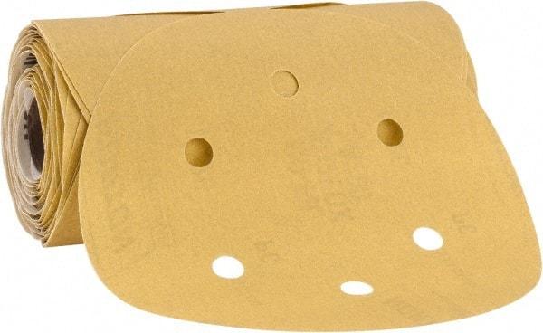 Norton - 6" Diam, 320 Grit Aluminum Oxide Adhesive PSA Disc - Very Fine Grade, Gold, C Weighted Backing, Flexible - Industrial Tool & Supply