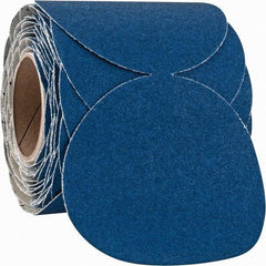 Norton - 6" Diam, 60 Grit Zirconia Alumina Adhesive PSA Disc - Coarse Grade, Blue, F Weighted Backing, Flexible - Industrial Tool & Supply