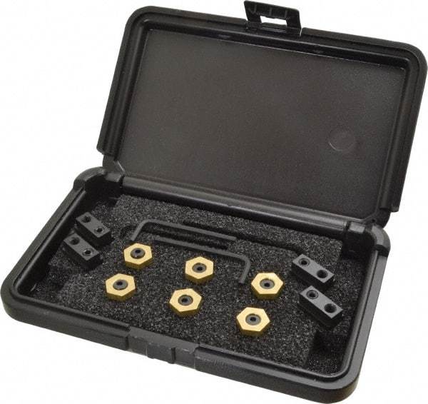 Mitee-Bite - 12 Piece Fixture Clamp T-Slot Kit with 1" Step Block, 3/8" T-Slot & 1/4-20 Stud Thread - 0.19" Nut Width - Industrial Tool & Supply
