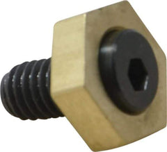 Mitee-Bite - 13/16" Brass Hex, 3/8-16 Stud Thread, Symmetrical Hex Clamp - 1/4" Hex Height, 2,000 Lb Holding Force, Hardened Steel Stud, 23/32" Long Thread, 20.8 Ft/Lb Torque, 10 Clamps - Industrial Tool & Supply