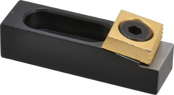 Mitee-Bite - 5/16" Stud, Stainless Steel, Plain Strap Clamp - 0.83" Travel, 2-1/2" OAL x 3/4" Wide x 0.62" High, Stepped Nose - Industrial Tool & Supply