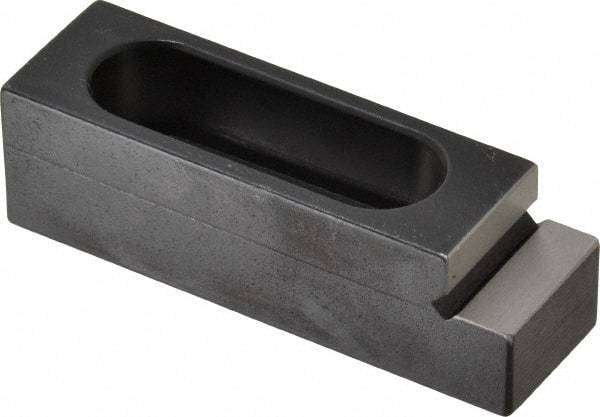Mitee-Bite - 5/16" Stud, Stainless Steel, Plain Strap Clamp - 1.11" Travel, 2-1/2" OAL x 3/4" Wide x 3/4" High, Stepped Nose - Industrial Tool & Supply