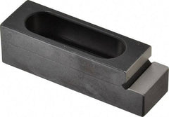 Mitee-Bite - 5/16" Stud, Stainless Steel, Plain Strap Clamp - 1.11" Travel, 2-1/2" OAL x 3/4" Wide x 3/4" High, Stepped Nose - Industrial Tool & Supply