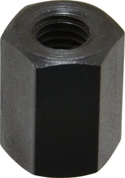 TE-CO - M8x1.25 Metric Coarse, 19mm OAL Steel Standard Coupling Nut - Black Oxide Coated, 14mm Width Across Flats - Industrial Tool & Supply