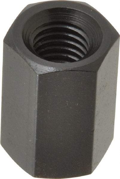 TE-CO - M10x1.50 Metric Coarse, 24mm OAL Steel Standard Coupling Nut - Black Oxide Coated, 16mm Width Across Flats - Industrial Tool & Supply