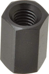 TE-CO - M10x1.50 Metric Coarse, 24mm OAL Steel Standard Coupling Nut - Black Oxide Coated, 16mm Width Across Flats - Industrial Tool & Supply