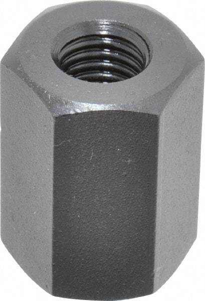 TE-CO - M12x1.75 Metric Coarse, 32mm OAL Steel Standard Coupling Nut - Black Oxide Coated, 22mm Width Across Flats - Industrial Tool & Supply