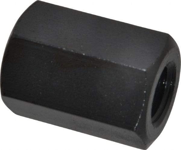 TE-CO - M16x2.00 Metric Coarse, 40mm OAL Steel Standard Coupling Nut - Black Oxide Coated, 27mm Width Across Flats - Industrial Tool & Supply