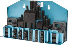 TE-CO - 52 Piece Fixturing Step Block & Clamp Set with 25mm Step Block, 16mm T-Slot, M12x1.75 Stud Thread - 25mm Nut Width, 80, 110, 125, 150, 175 & 200mm Stud Lengths - Industrial Tool & Supply