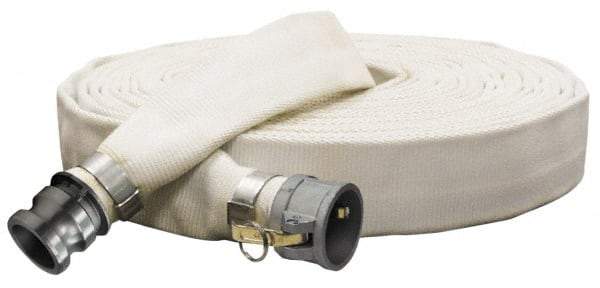 Alliance Hose & Rubber - -5 to 130°F, 4" Inside x 4" Outside Diam, Polyester Liquid Suction & Discharge Hose - White, 50' Long, 125 psi Working Pressure - Industrial Tool & Supply