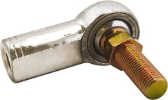 Made in USA - 3/16" ID, 5/8" Max OD, 3,736 Lb Max Static Cap, Female Spherical Rod End with Stud - 10-32 LH, 1/2" Shank Diam, 9/16" Shank Length, Alloy Steel with Steel Raceway - Industrial Tool & Supply