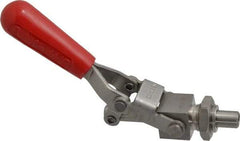 De-Sta-Co - 400 Lb Load Capacity, Mounting Plate Base, Stainless Steel, Standard Straight Line Action Clamp - 0.44" Plunger Diam, Straight Handle - Industrial Tool & Supply