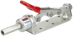 De-Sta-Co - 450 Lb Load Capacity, Flanged Base, Carbon Steel, Standard Straight Line Action Clamp - 6 Mounting Holes, 0.2" Mounting Hole Diam, 0.44" Plunger Diam, Thumb Handle - Industrial Tool & Supply