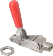 De-Sta-Co - 700 Lb Load Capacity, Mounting Plate Base, Stainless Steel, Standard Straight Line Action Clamp - 0.62" Plunger Diam, Straight Handle - Industrial Tool & Supply