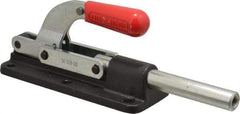 De-Sta-Co - 7,500 Lb Load Capacity, Flanged Base, Carbon Steel, Standard Straight Line Action Clamp - 6 Mounting Holes, 0.41" Mounting Hole Diam, 0.87" Plunger Diam, Straight Handle - Industrial Tool & Supply