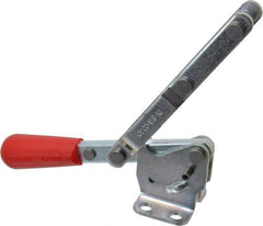De-Sta-Co - 375 Lb Capacity, Horizontal, U-Bar, Flanged Base, Carbon Steel Pull Action Latch Clamp - 4" Drawing Movement, 8.33" OAL, Straight Handle - Industrial Tool & Supply