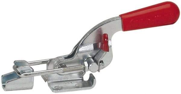 De-Sta-Co - 360 Lb Capacity, Horizontal, U Hook, Flanged Base, Stainless Steel Pull Action Latch Clamp - 1.18" Drawing Movement, 3.88" OAL, Threaded U Hook, Straight Handle - Industrial Tool & Supply