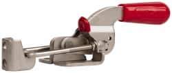 De-Sta-Co - 700 Lb Capacity, Horizontal, U Hook, Flanged Base, Stainless Steel Pull Action Latch Clamp - 1-3/4" Drawing Movement, 6.07" OAL, Threaded U Hook, Straight Handle - Industrial Tool & Supply