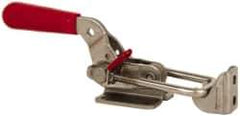 De-Sta-Co - 2,000 Lb Capacity, Horizontal, U Hook, Flanged Base, Stainless Steel Pull Action Latch Clamp - 2-1/2" Drawing Movement, 8.43" OAL, Threaded U Hook, Straight Handle - Industrial Tool & Supply
