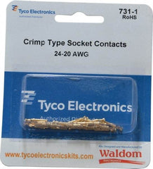 Tyco/Amp - 25 Piece, Socket Contact Connector Kit - 24 to 20 AWG Compatible Wire Size - Industrial Tool & Supply