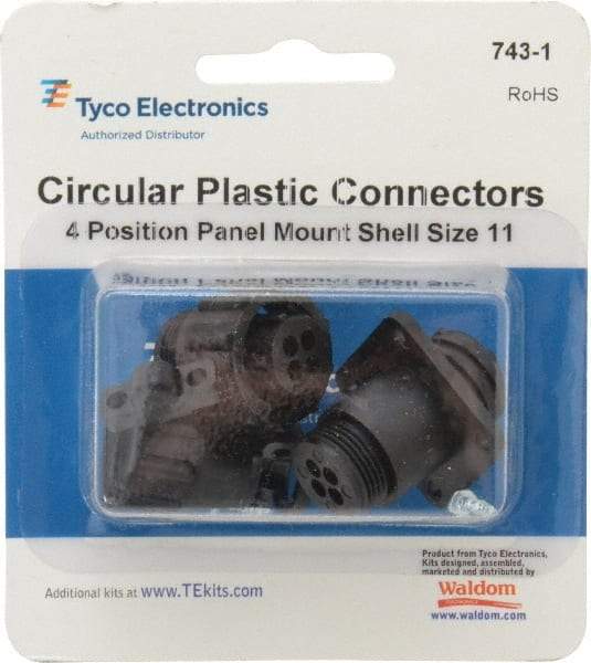 Tyco/Amp - Panel Mount Plug and Receptacle Kit - 11 to 4 AWG Compatible Wire Size - Industrial Tool & Supply