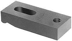 Gibraltar - 3/4" Stud, Medium Carbon Steel, Strap Clamp - 2-1/4" Travel, 8" OAL x 1-3/4" Wide x 1" High, Black Oxide Finish, Radius Nose - Industrial Tool & Supply