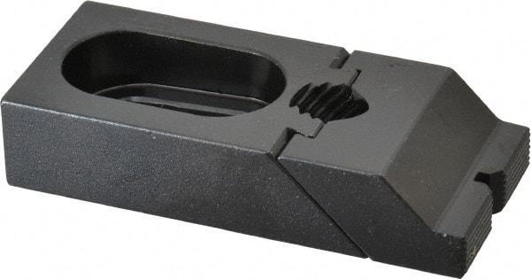 TE-CO - 3-5/16" OAL x 1-1/2" Overall Width, Low Grip Nose, Steel Manual Edge Clamp - Black Oxide Coating, 3/4" High, 1/2" Socket Cap Screw Slot, 3/4" Travel - Industrial Tool & Supply