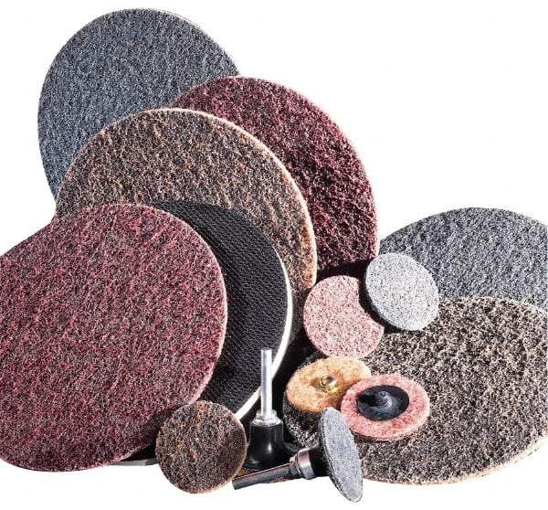 Standard Abrasives - 4-1/2" Very Fine Grade Aluminum Oxide Deburring Disc - Hook & Loop Connection, Blue, 8,000 Max RPM - Industrial Tool & Supply