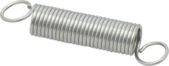 Made in USA - 15/32" OD, 10.43 Lb Max Load, 3-5/8" Max Ext Len, 0.054" Wire Diam Extension Spring - 6.43 Lb/In Rating - Industrial Tool & Supply