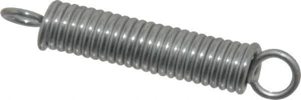 Made in USA - 3/8" OD, 19.24 Lb Max Load, 2-9/16" Max Ext Len, 0.062" Wire Diam Extension Spring - 31.84 Lb/In Rating - Industrial Tool & Supply