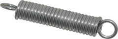 Made in USA - 3/8" OD, 19.24 Lb Max Load, 2-9/16" Max Ext Len, 0.062" Wire Diam Extension Spring - 31.84 Lb/In Rating - Industrial Tool & Supply