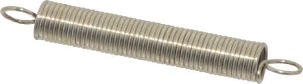 Made in USA - 1/4" OD, 3.01 Lb Max Load, 3-3/16" Max Ext Len, 0.028" Wire Diam Extension Spring - 1.76 Lb/In Rating - Industrial Tool & Supply